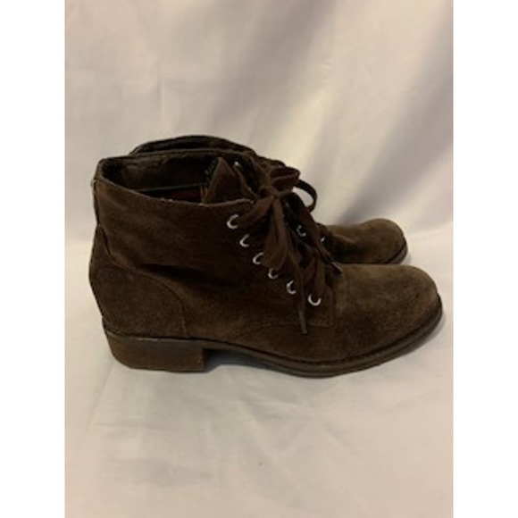 Sam Edelman Suede Brown Leather 9.5 Womens  Lace Up Boot - Picture 3 of 9